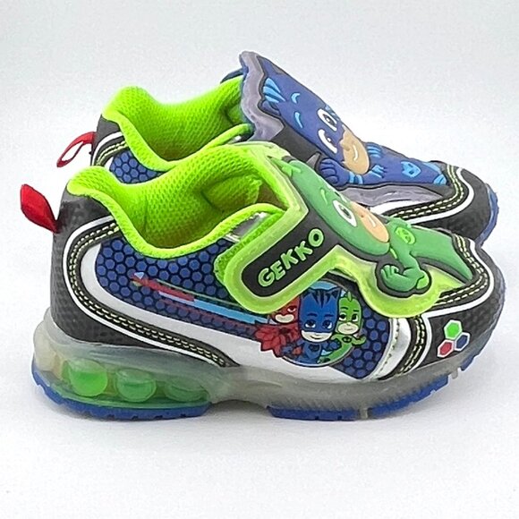 PJ Masks Little Boys Light Up Shoes Athletic Sneakers Blue CatBoy Gekko Size 9 - Picture 3 of 8
